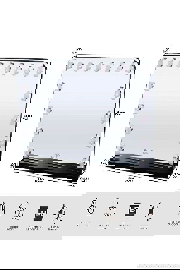 Living and Home Large Hollywood Vanity Mirror with 15 Lights,3 Lighting Modes & Touch Screen Control