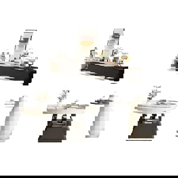 Bess Coffee Table, White & Black-Rit Concept-Rit Concept