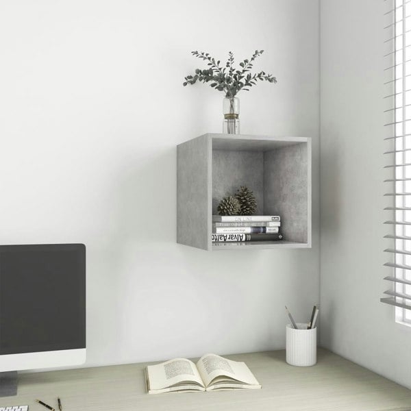 Berkfield Wall Cabinet Concrete Grey 37x37x37 cm Engineered Wood