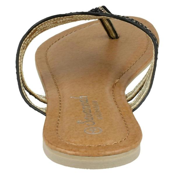 Savannah Ladies Savannah Jewelled Toe Post Sandals