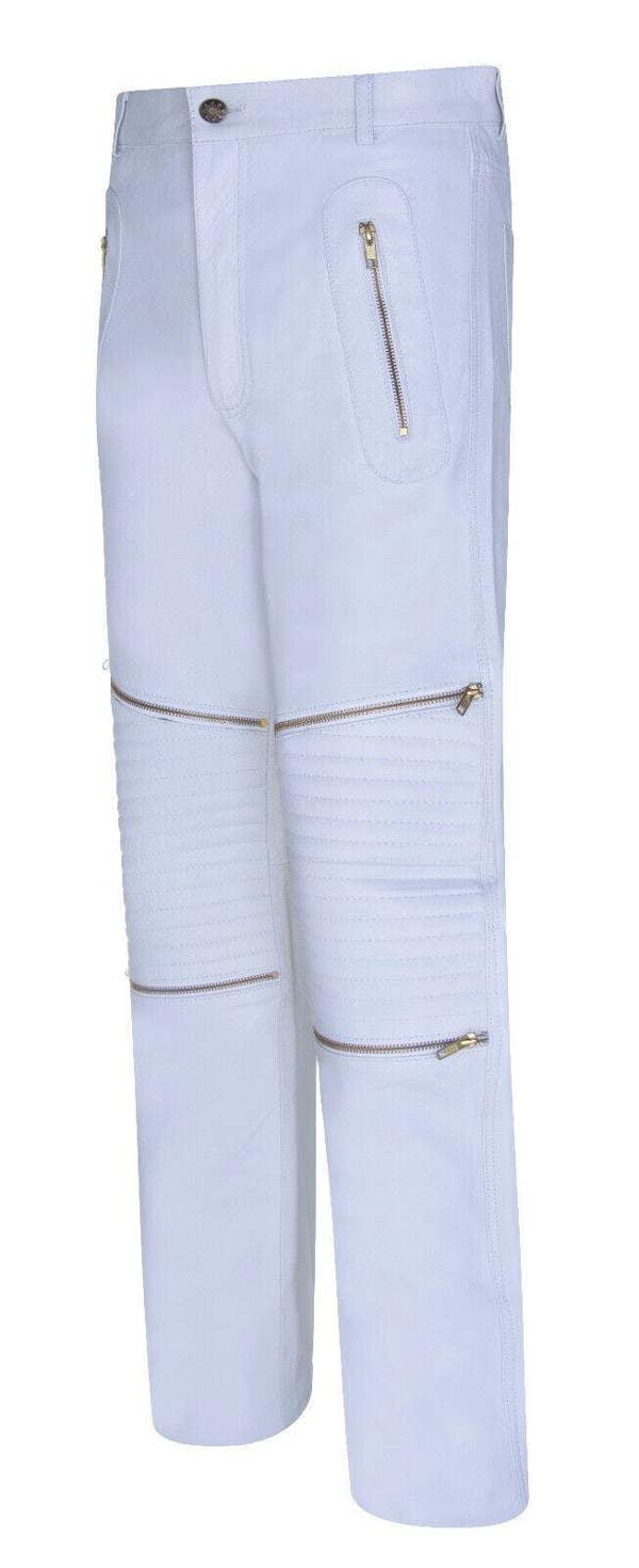 Infinity Leather Mens Leather Zip Jeans-Ancona
