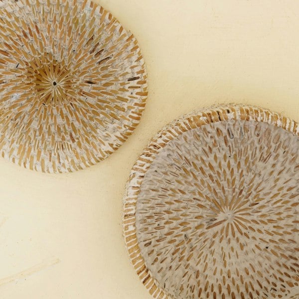 Round Rattan Coaster with Holder - Coastal Villa Homeware