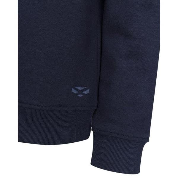 Navy Hoggs of Fife Galloway 1888 1/4 Zip Sweatshirt with ribbed cuffs and brushed fleece backing