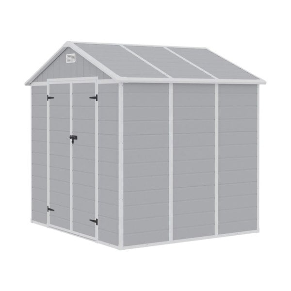 8x6ft Outdoor Apex Roof Plastic Tool Shed with Dual-door (Ver.2) Living and Home