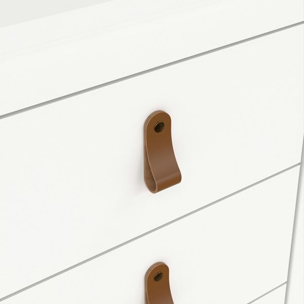 Furniture To Go Barcelona Bedside Table 3 Drawers in White