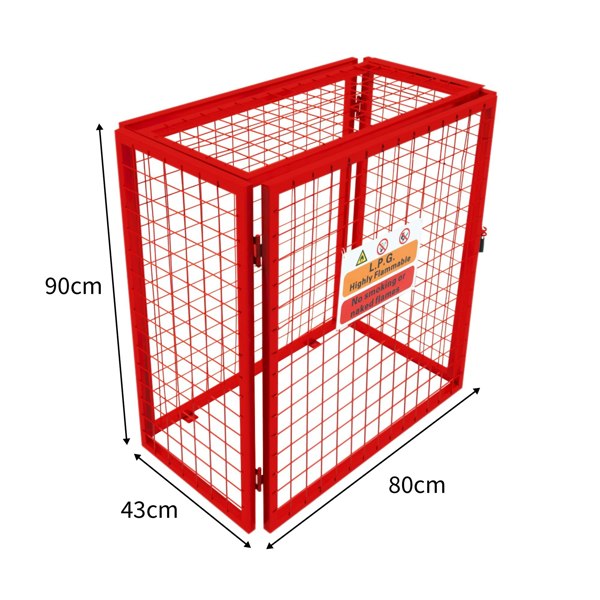 Monstershop Red Gas Bottle Collapsible Mesh Cage - 90cm x 80cm x 43cm