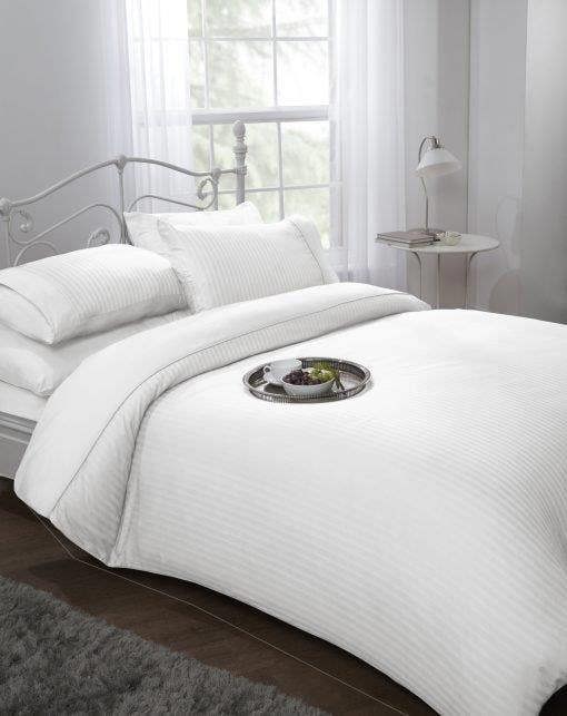 Ritz White 300TC Single Duvet Cover