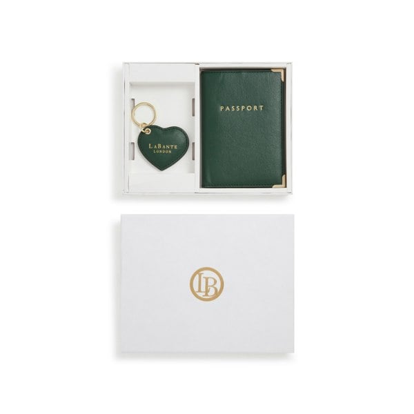 LaBante London Ash Green Passport holder & Key chain Gift Box