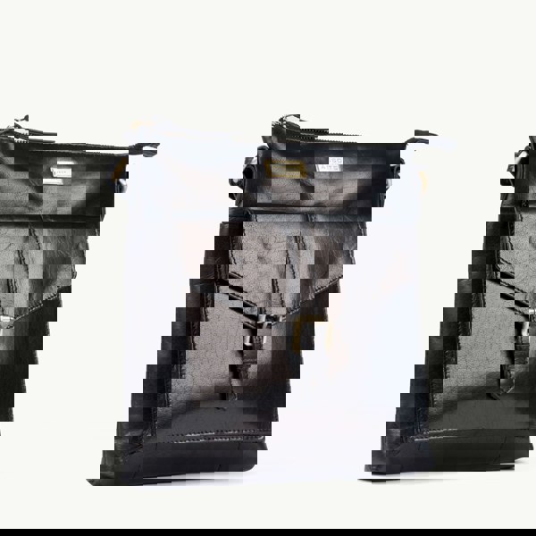 Assots London 'HOXTON' Black Vintage Leather Crossbody Sling Bag