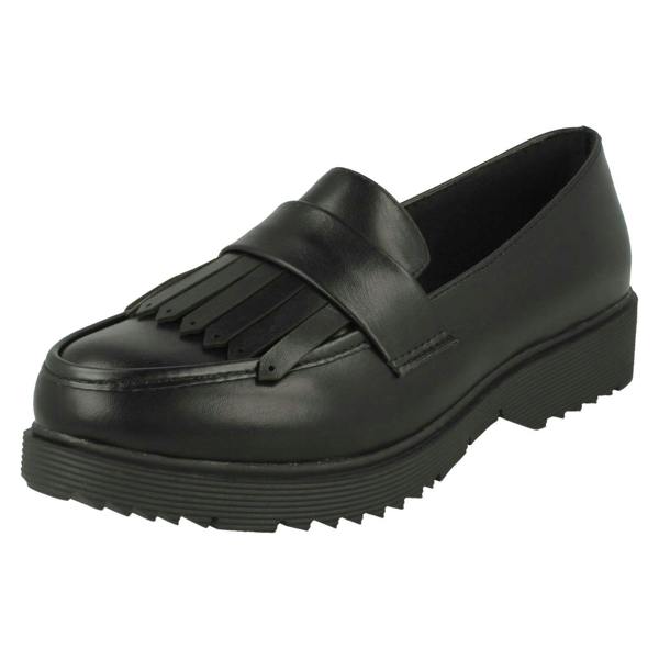 Spot On Ladies Spot On Frill Detailed Loafers F90093