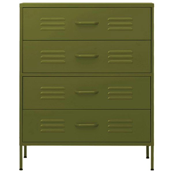 Berkfield Chest of Drawers Olive Green 80x35x101.5 cm Steel