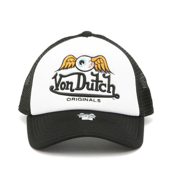 Von Dutch Trucker Boston Cotton Cap - White/Black