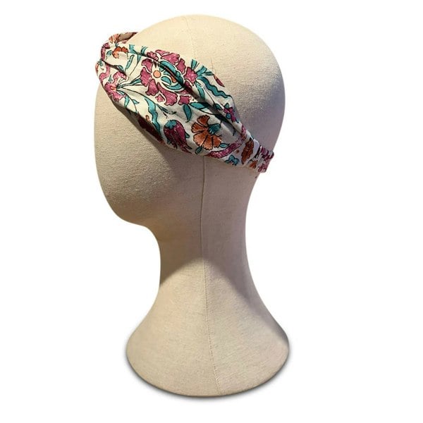 Pesta - turban style head band - White