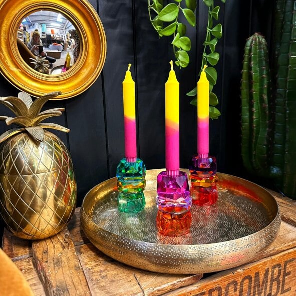 Love Frankie Neon Yellow & Pink Candle