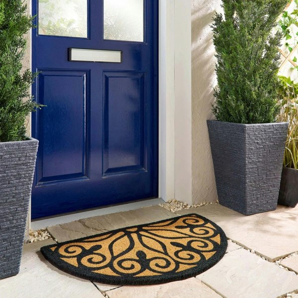 The Rugs Printed Scroll Coir Doormat 45x75 cm
