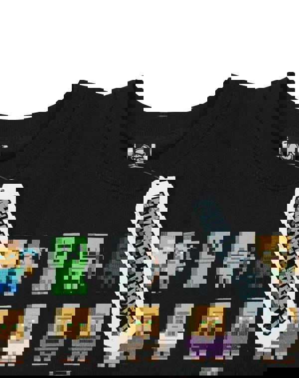 Minecraft Boys Black Character Placement Print Sweatshirt [dis]
