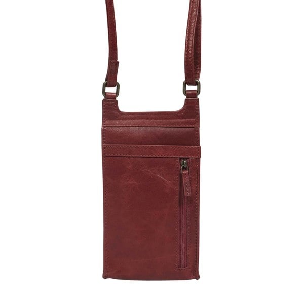 Real Hide Bags 'MYLA' Chilli Pepper Real Leather Mobile Phone Crossbody Bag