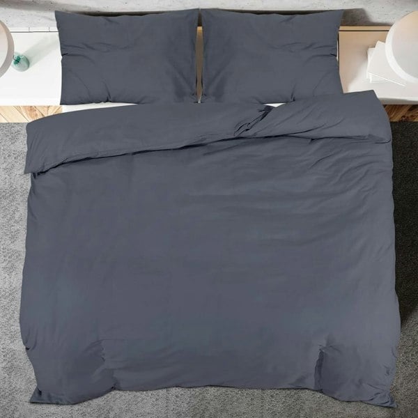 Berkfield Duvet Cover Set Anthracite 240x220 cm Light-weight Microfiber