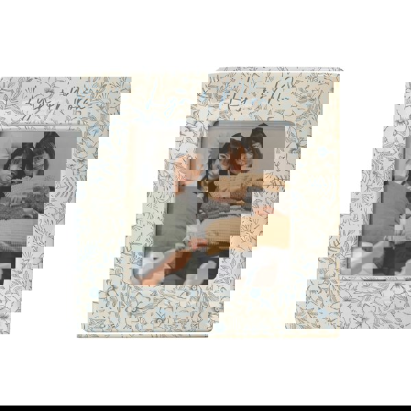 Personalised Memento Company Personalised Blue Floral Ceramic 4x4 Frame