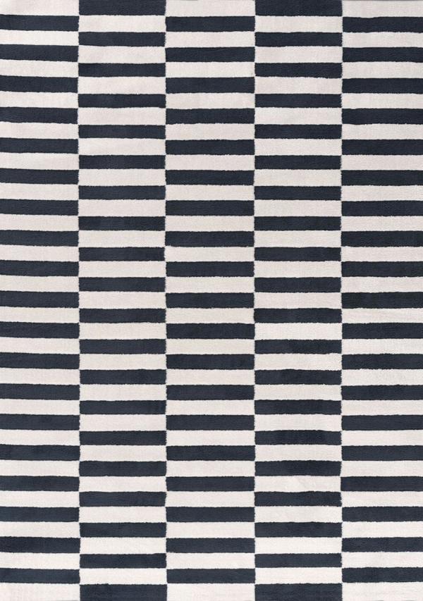 Loft Striped Blue Rug Cozy Feel, Fade-resistant.