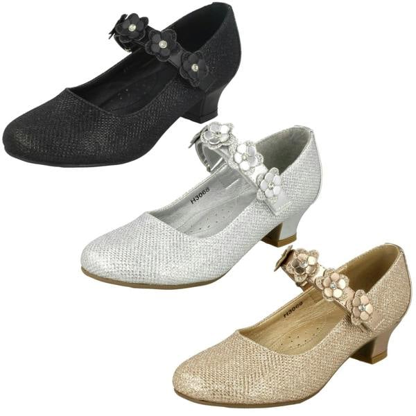Spot On Girls Spot On Glittery Mid Heel Party Shoes