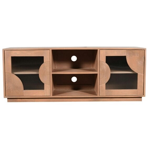 Wyld Haus New Mexico Mango Wood 2 Door TV Unit with Reeded Glass