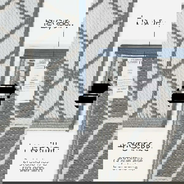 HOMESCAPES Outdoor Rug Luxury Waterproof Reversible, For Garden, Geometric