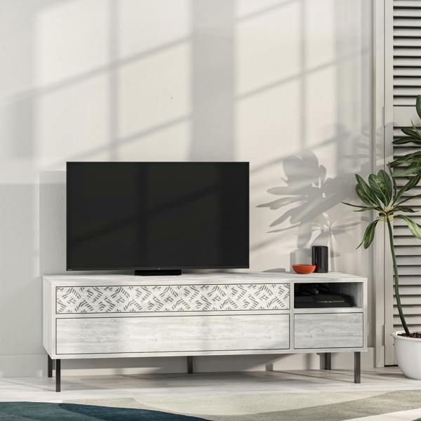 Decortie Heaton Modern Multimedia Unit with Storage TV Cabinet 60" 145cm