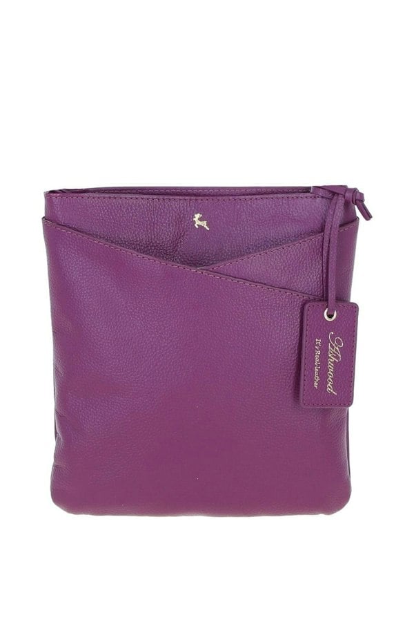 Ashwood Curve Zip Top Leather Cross Body Bag: 64640/curve