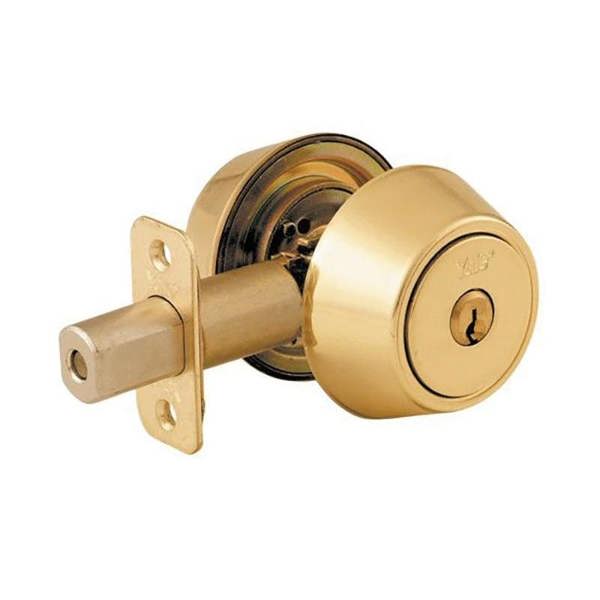 Yale Locks P5211 Security Deadbolt Polished Brass - Polished Brass - 
