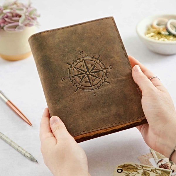 Paper High Compass Buffalo Leather Journal