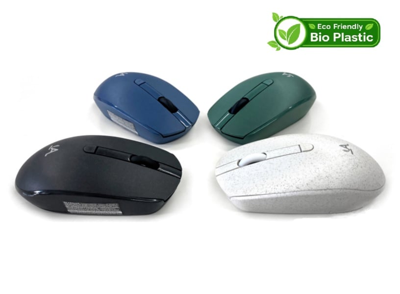 Accuratus Bio M100 Multidevice Wireless Mouse - Multidevice Dual Bluetooth 5.1 & RF 2.4GHz Full Size Biodegradable Plant Based Resin Mouse