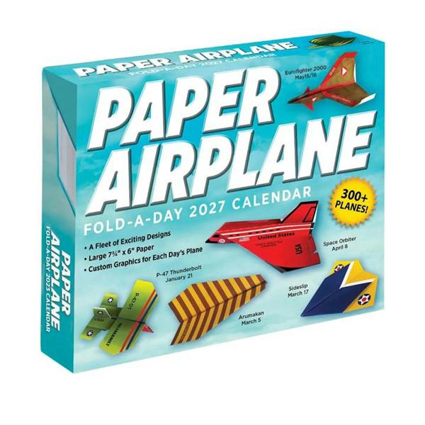 Andrews McMeel Publishing Paper Airplane Desk Calendar 2027, Desk Calendars, Day To View, Art, Gift
