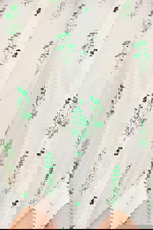 Embroidered Floral Cotton Shirt