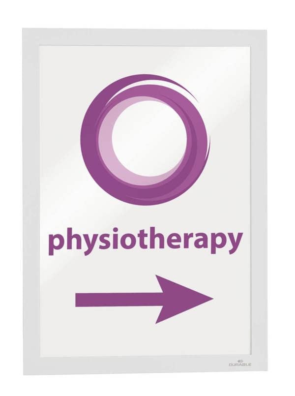 Durable DURAFRAME Self Adhesive Magnetic Signage Frame | 2 Pack | A4 White