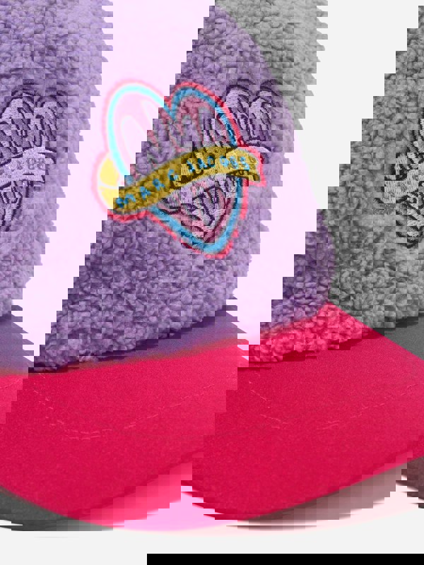 MARC JACOBS Girls Faux Shearling Cap in Purple