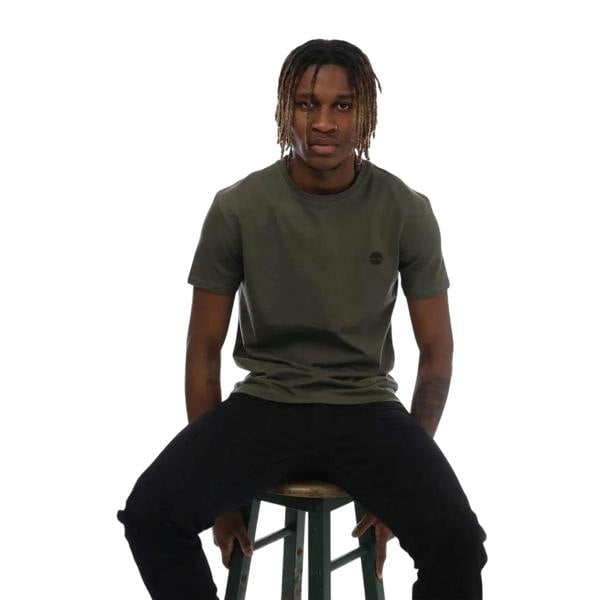 Timberland Mens Dunstan River Crew Neck Slim T-Shirt - Khaki Green - 