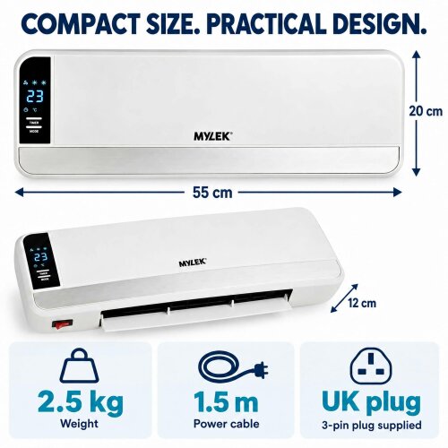 MYLEK Overdoor Heater 2kW Electric Air Curtain with Thermostat & Timer
