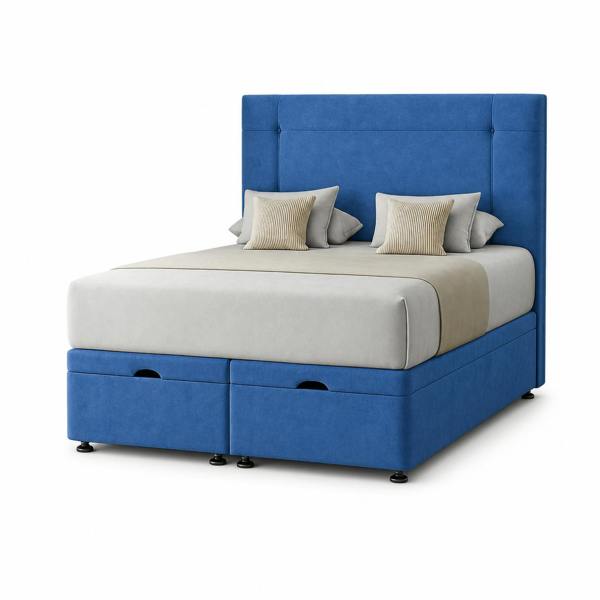 Great British Beds Dingley Ottoman Divan Bed - Blue Plush