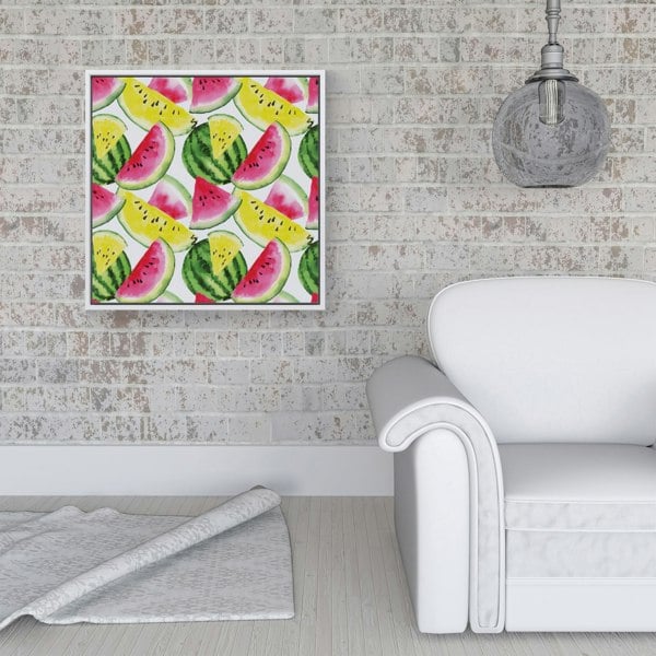 Warren Reed Colourful Melon Pattern Framed Canvas