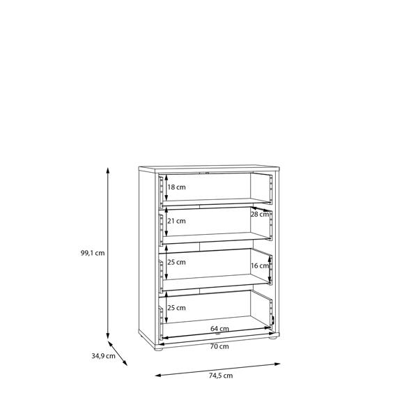 Alice Springs 4 Drawer Chest with Push-to-Open Drawers in Butter Yellow