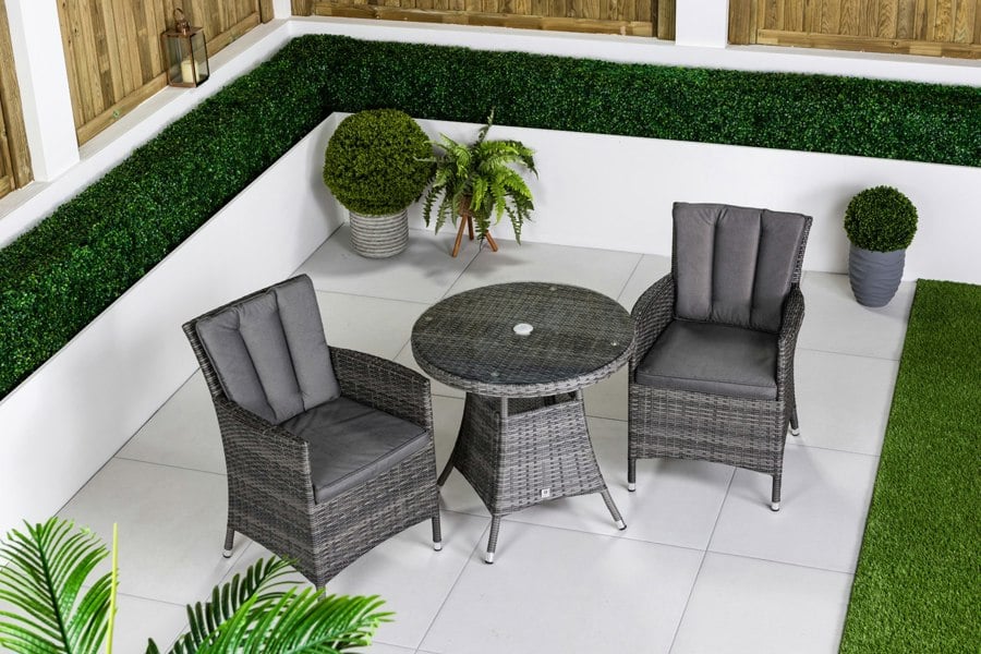 Giardino Savannah Rattan Garden Bistro Set Patio Table and Chairs Furniture