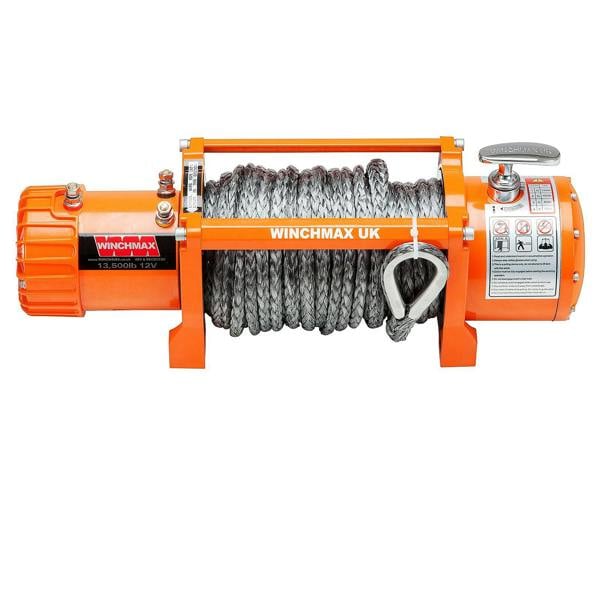 Winchmax 13,500lb (6,123kg) 12V Winch 28m x 11mm Dyneema Rope, Remotes