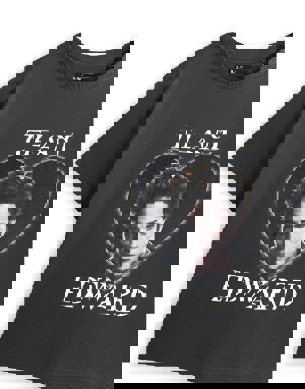 Twilight Womens Grey Team Edward Crop Cropped Short Sleeved T-Shirt