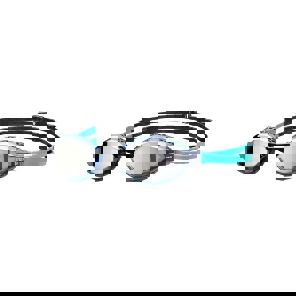 Arena Airspeed mirror swim goggle with blue black frame silver lenses