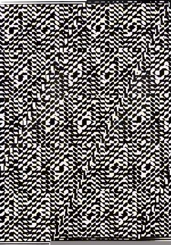 Modern Diamond-Patterned Rug – Black & White