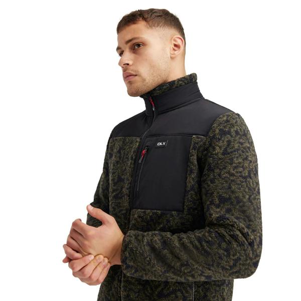 Trespass Mens Gordon Camo DLX Fleece Jacket - Black/Green - 