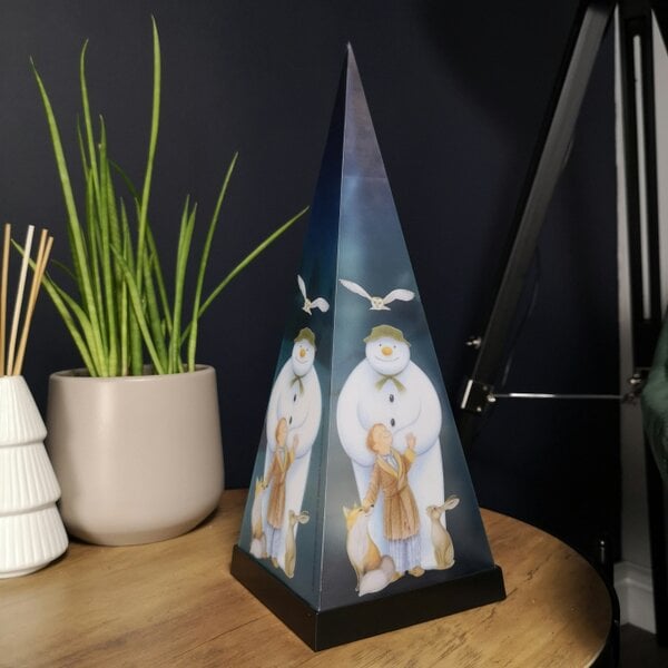 Samuel Alexander 35cm Battery Operated Laser Pyramid Christmas Decoration - The Snowman and Friends