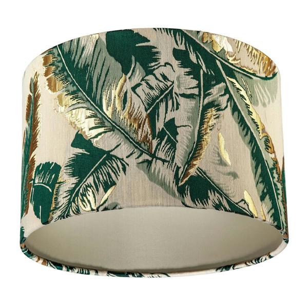 Botanical and Tropical Jacquard Fabric Shade with Green Banana Leaves Image 4