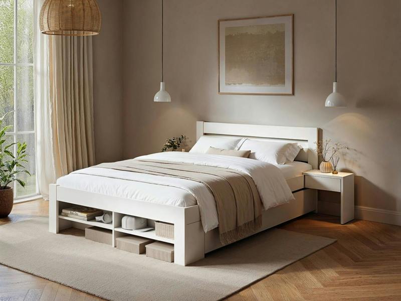 Noomi Pradis Storage Bed White